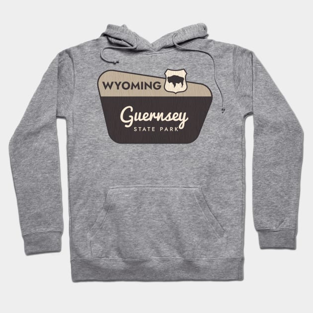 Guernsey State Park Wyoming Welcome Sign Hoodie by Go With Tammy